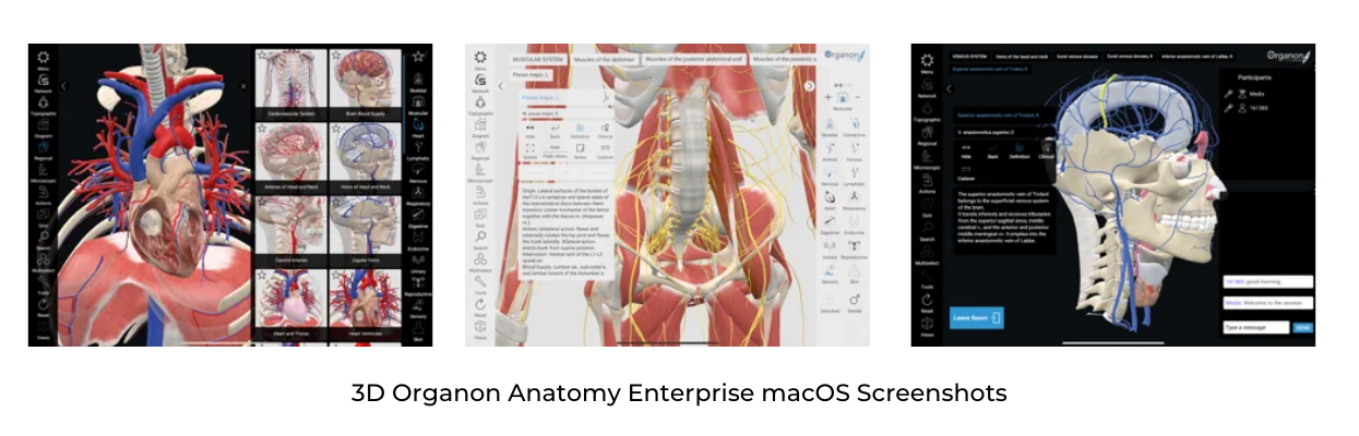 3D Organon Anatomy Enterprise macOS Screenshots