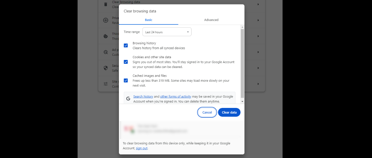 Clear Your Browser Cache